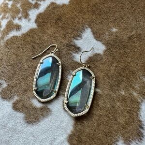Kendra Scott Gold and Blue Stone Earrings